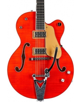 Gretsch Guitars G6120TFM-BSNV Brian Setzer Signature Nashville With Bigsby and Flame Maple Orange Stain