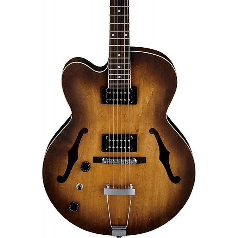 Ibanez AF55L left-handed Artcore hollowbody electric guitar flat tobacco finish dual humbuckers and classic jazz design