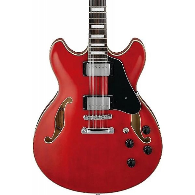 Ibanez AS7312 Artcore 12-string semi hollow electric guitar transparent red flamed maple top with dual humbuckers