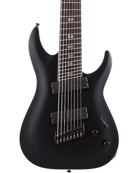 Schecter Guitar Research C-8 MS SLS Elite Evil Twin 8-String Electric Guitar Satin Black