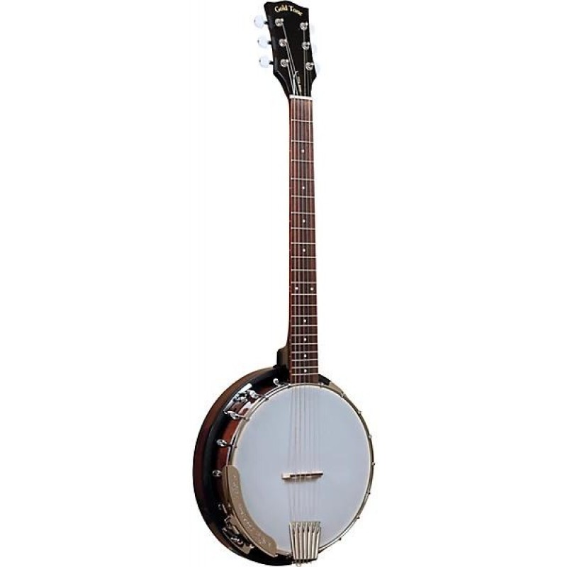 Gold Tone CC Banjitar L left handed banjo guitar vintage brown six string banjitar for bluegrass folk and acoustic music