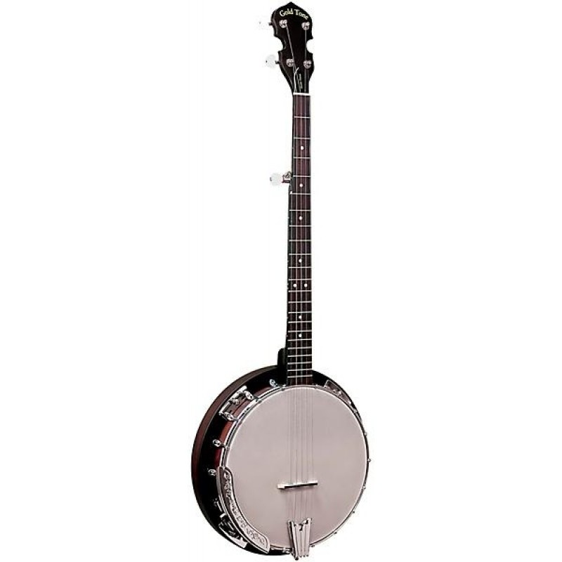 Gold Tone CC BG Cripple Creek left handed banjo vintage brown bluegrass banjo starter pack for beginner folk music players