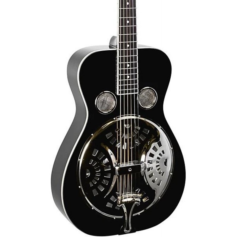 Recording King RR-36 Maxwell Series round neck resonator guitar Gloss Black rich tone and professional craftsmanship for musicians