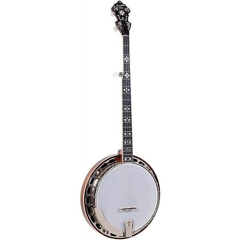 Recording King Elite Hearts Flowers mahogany resonator banjo rich tone professional craftsmanship and natural finish for musicians