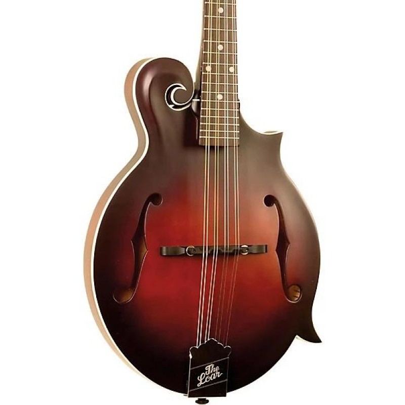 The Loar LM310F hand carved F style mandolin in vintage brown with classic acoustic bluegrass design