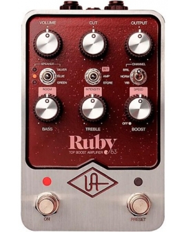 Universal Audio UAFX Ruby '63 Top Boost Amplifier Effects Pedal - Dark Maroon