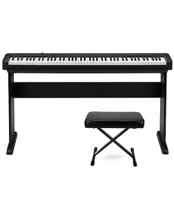 Casio CDP-S110 Digital Piano With CS-46 Stand and PL1250 Bench Black