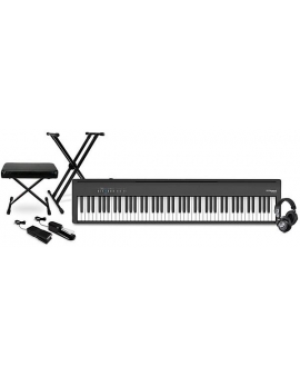 Roland FP-30X 88-Key Digital Piano with Warm Audio WA-CAB Headphone Package (Pedals/Bench/Stand Included) Black