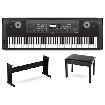 Yamaha DGX-670 88-Key Portable Grand Piano With Matching Stand and Bench Black