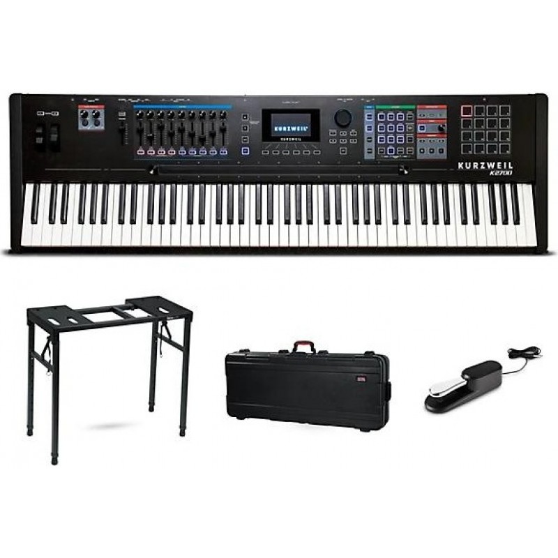 Kurzweil K2700 88-key workstation stage bundle piano with weighted keys and professional sounds for concerts and studio use