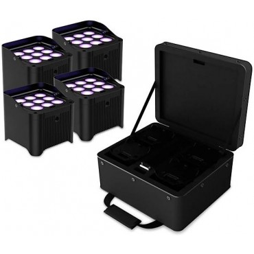 CHAUVET DJ Freedom Par H9 IP X4 Wireless Outdoor-Rated Battery-Powered Uplight Set With Carry Bag