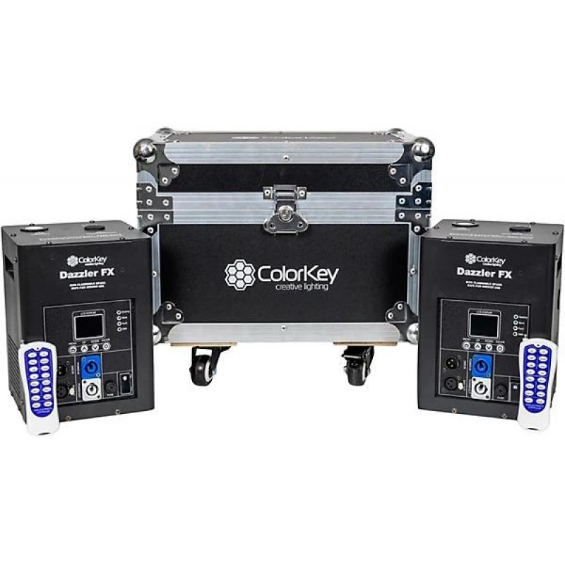 ColorKey Dazzler FX MKII 2-Pack black LED effect lights with carrying case for concerts clubs and professional stage events