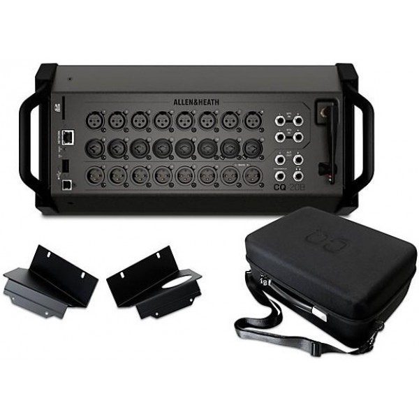 Allen & Heath CQ-20B Digital Mixer Bundle With Padded Soft Case and Rackmount Kit