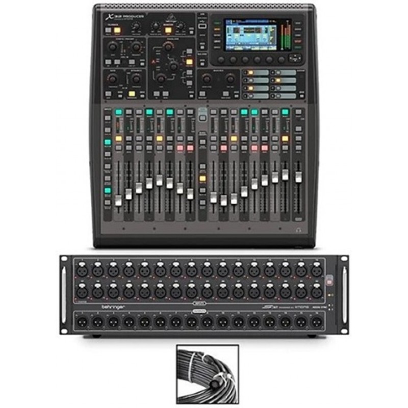Behringer X32 PRODUCER bundle with S32 digital stage box for live sound and studio recording professional audio solution