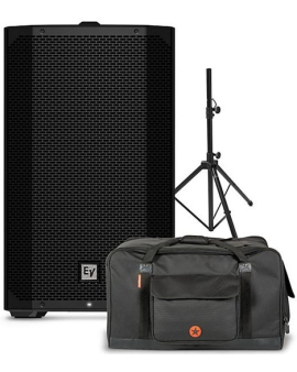 Electro-Voice EVERSE 12 Weatherized Battery-Powered Loudspeaker With Road Runner Bag and Speaker Stand