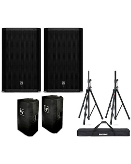 Electro-Voice ZLX-15P G2 15" Powered Speaker Pair With Covers and Stands