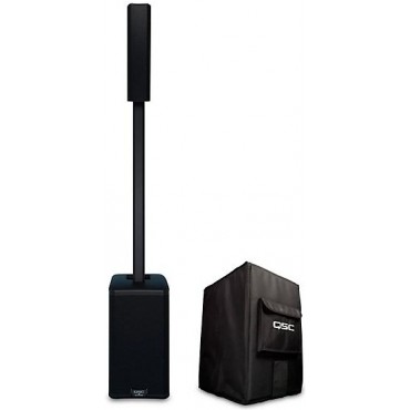 QSC Active 3-Way Column Loudspeaker With Cover, Black