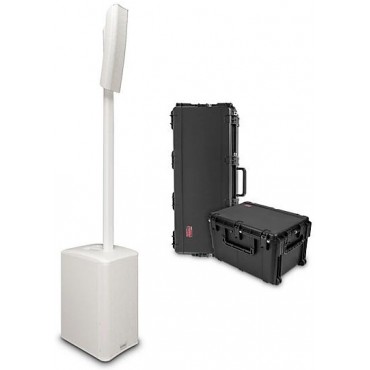 QSC Active 3-Way Column Loudspeaker With SKB iSeries Cases, White
