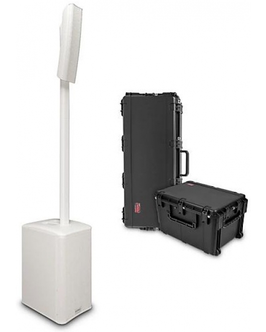 QSC Active 3 Way Column Loudspeaker With SKB Cases White QSC Active 3 Way Column Loudspeaker With SKB Cases White