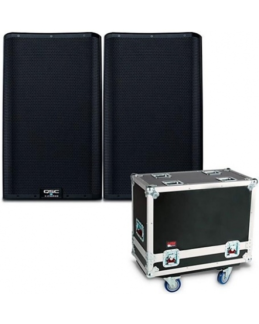 QSC K12.2 Speaker Pair With Gator G TOUR SPKR 2K12 Case QSC K12.2 Speaker Pair With Gator G TOUR SPKR 2K12 Case