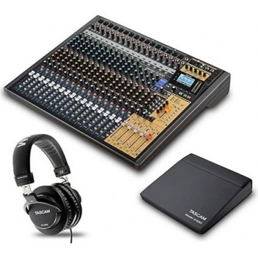 TASCAM Model 2400 24-Channel Multitrack Recorder and Mixer With TH-300X Headphones and Dust Cover
