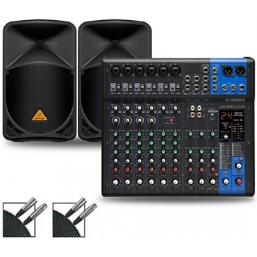 Yamaha MG12XUK Mixer with Behringer Eurolive BW Speakers 12" Mains
