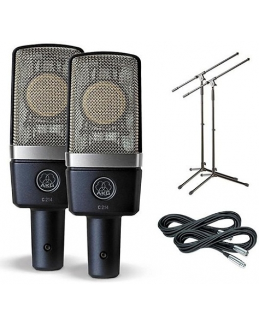 AKG C214 Condenser Mic Cable and Stand Drum Package
