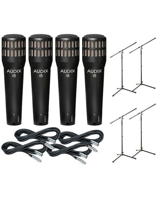 Audix I-5 Microphone with Cable and Stand 4 Pack Audix I-5 Microphone with Cable and Stand 4 Pack