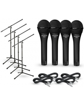 Audix OM-2 Mic With Cable and Stand 4-Pack
