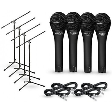Audix OM-2 Mic With Cable and Stand 4-Pack