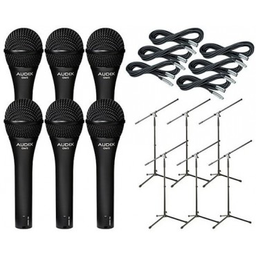 Audix OM-5 Mic with Cable and Stand 6 Pack