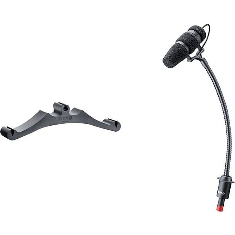 DPA d:vote CORE 4099 mic with clip providing loud SPL handling and accurate natural sound for bass performance in studio and live settings