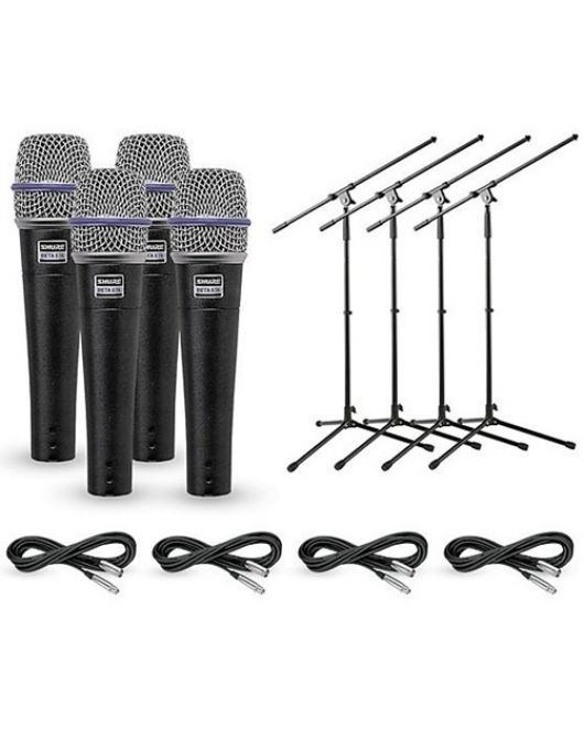 Shure BETA 57A Dynamic Mic 4 Pack Kit Shure BETA 57A Dynamic Mic 4 Pack Kit