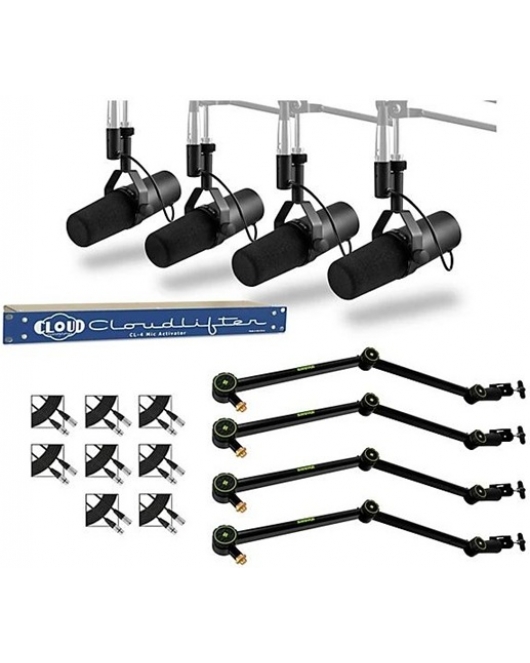 Shure SM7B Cloudlifter 4 Person Podcast Bundle