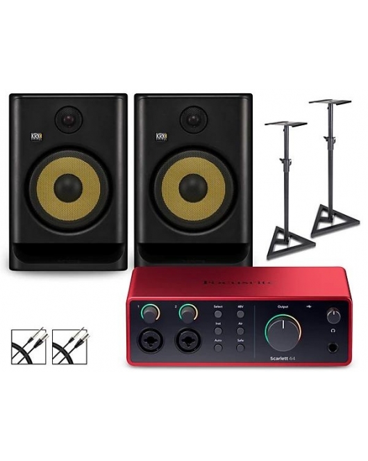 Focusrite 4i4 Gen4 with KRK ROKIT G5 Studio Monitors Focusrite 4i4 Gen4 with KRK ROKIT G5 Studio Monitors