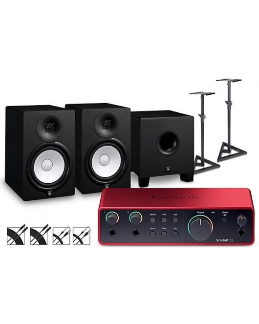 Focusrite Scarlett 2i2 Gen 4 Yamaha HS8 HS8S Bundle