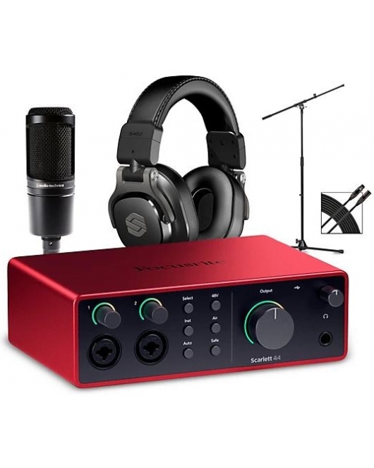 Focusrite Scarlett 4i4 Gen 4 Mic Headphone Package