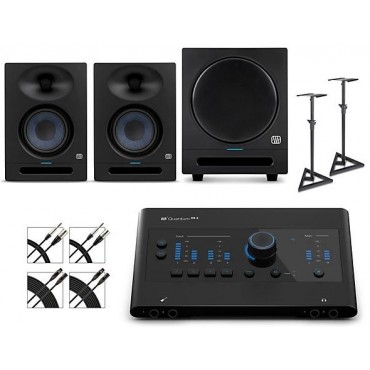 PreSonus Quantum ES4 Audio Interface with Eris 2nd Gen Studio Monitor Pair & SUB8BT (Cables & Stands Included)