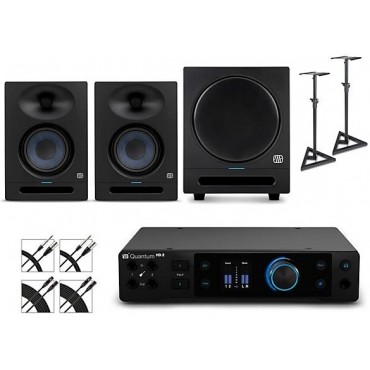 PreSonus Quantum HD2 Audio Interface with Eris 2nd Gen Studio Monitor Pair & SUB8BT (Cables & Stands Included)