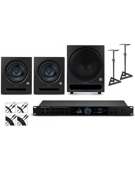 PreSonus Quantum HD8 Audio Interface with Eris Pro 2nd Gen Studio Monitor Pair &amp; Pro SUB10 (Stands &amp; Cables Included) Pro8