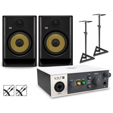 Universal Audio Volt 1 with KRK ROKIT G5 Studio Monitor Pair (Stands & Cables Included) ROKIT 8