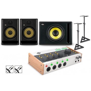 Universal Audio Volt 476P with KRK ROKIT G5 Studio Monitor Pair & S10 Subwoofer (Stands & Cables Included) ROKIT 8