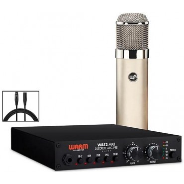 Warm Audio Recording Bundle With WA12-MKII Mic Pre, WA-47 Condenser Microphone and Premier XLR 15' Mic Cable