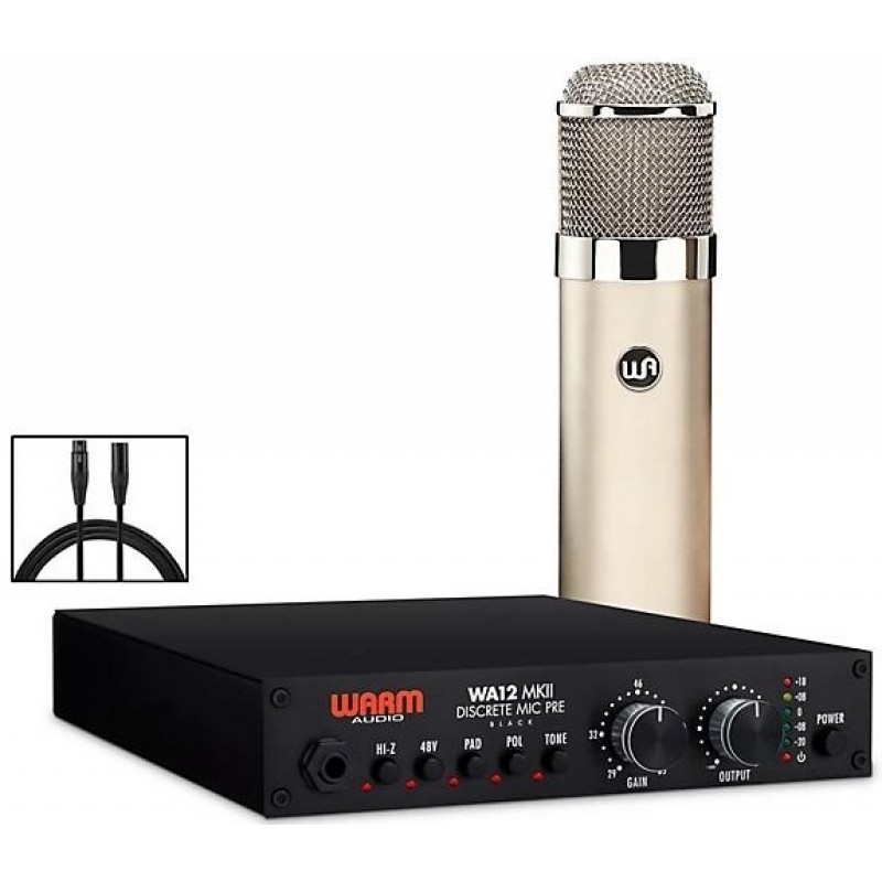 Warm Audio Recording Bundle With WA12-MKII Mic Pre, WA-47 Condenser Microphone and Premier XLR 15' Mic Cable