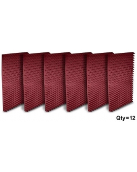 Auralex Studiofoam Pyramids 24"x48"x2" Acoustic Panels 12-Pack Burgundy