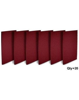 Auralex Studiofoam Wedges 24"x48"x1" Acoustic Panel 20-Pack Burgundy