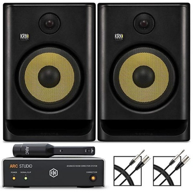 KRK ROKIT 8 Gen 5 8 inch studio monitor pair with ARC advanced room correction for accurate sound in music production and mixing