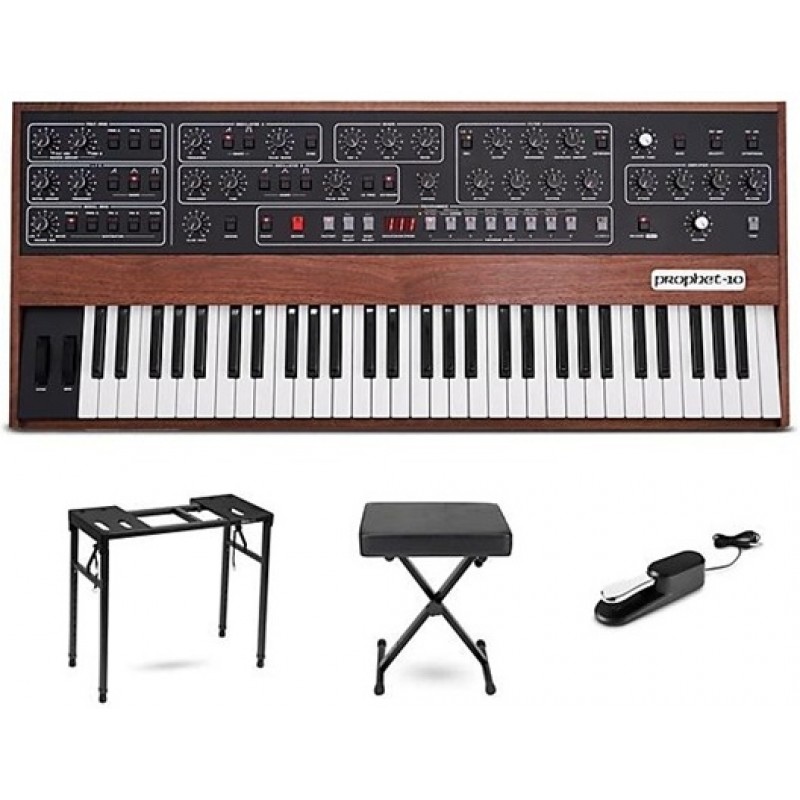Sequential Prophet 10 10 voice polyphonic analog synthesizer stage bundle for studio production and live performance