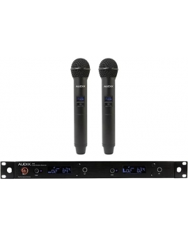 Audix AP42 OM2 Dual Handheld Wireless Microphone System with R42 Two Channel Diversity Receiver and Two H60/OM2 Handheld Transmitters Band B