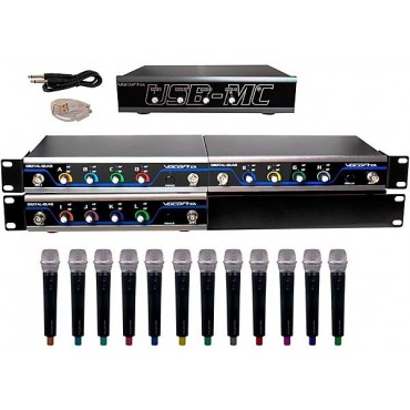 VocoPro USB-ACAPELLA-12 12-Channel Wireless Microphone/USB Interface Package, 902-927.2mHz